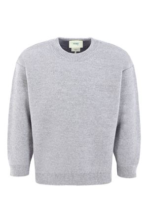 maglione in lana grigio FENDI KIDS | JUG192AUKUF0WG5